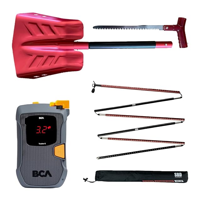 SnowBigDeal avalanche rescue set: transceiver, 260 cm probe and shovel with saw