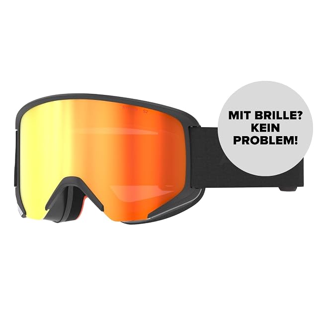 Atomic Savor Stereo black ski goggle with mirrored cylindrical lens