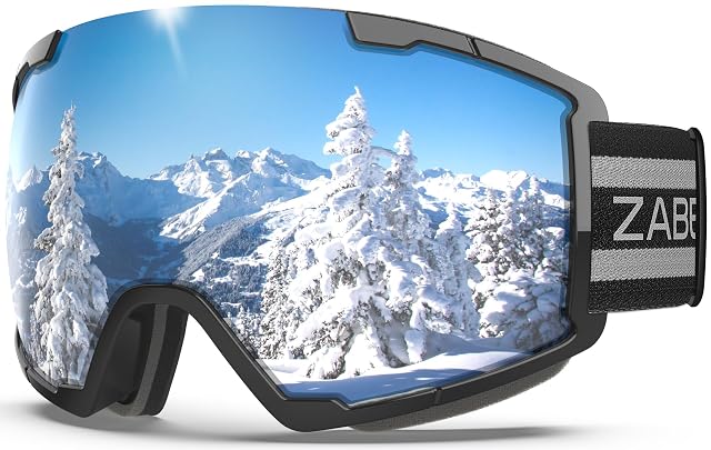 ZABERT OTG v3 black ski goggle with silver mirror lens