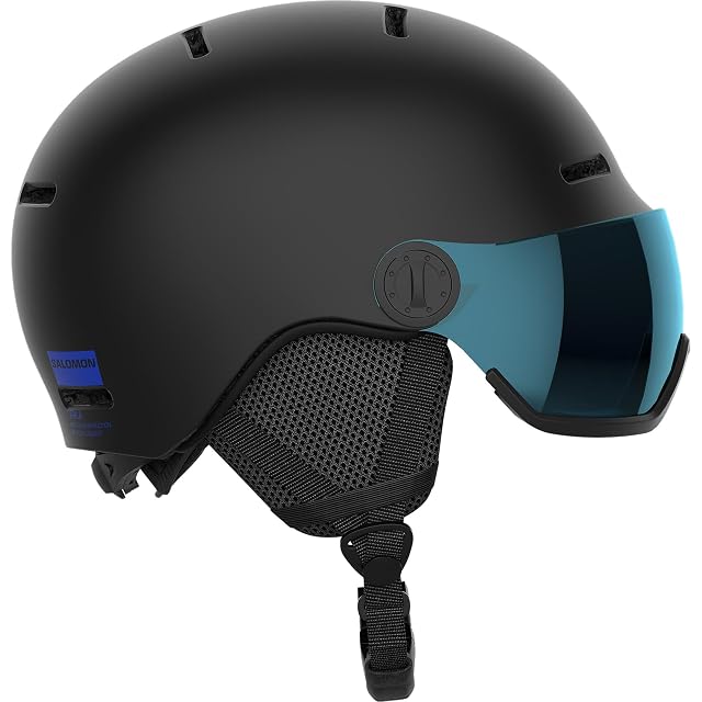 Salomon Orka Visor black children’s ski helmet with flash visor