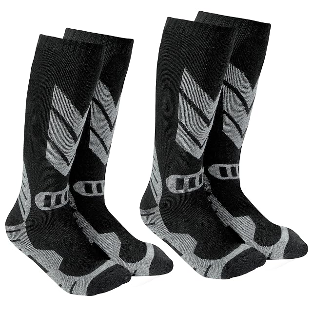 wanchel children’s ski socks with snowflake pattern, two pairs