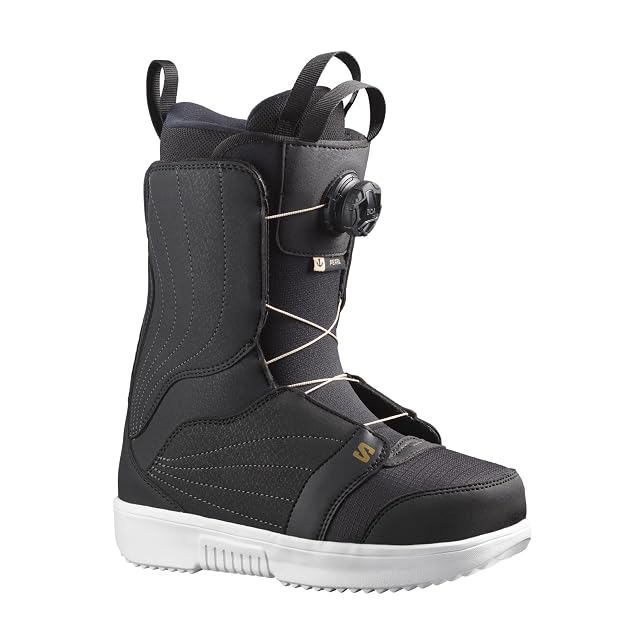 Salomon Pearl BOA women’s snowboard boot in black, white and gold